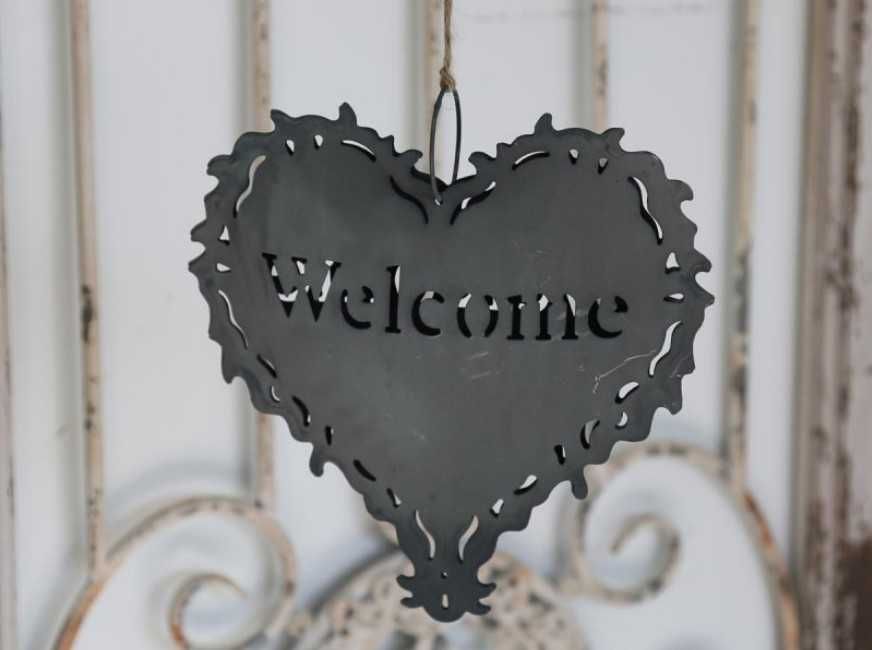 Zawieszka serce Welcome DUŻE Chic Antique