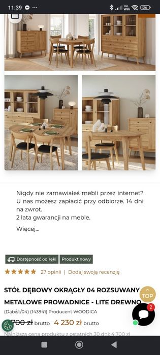 Stół dębowy ,Woodica