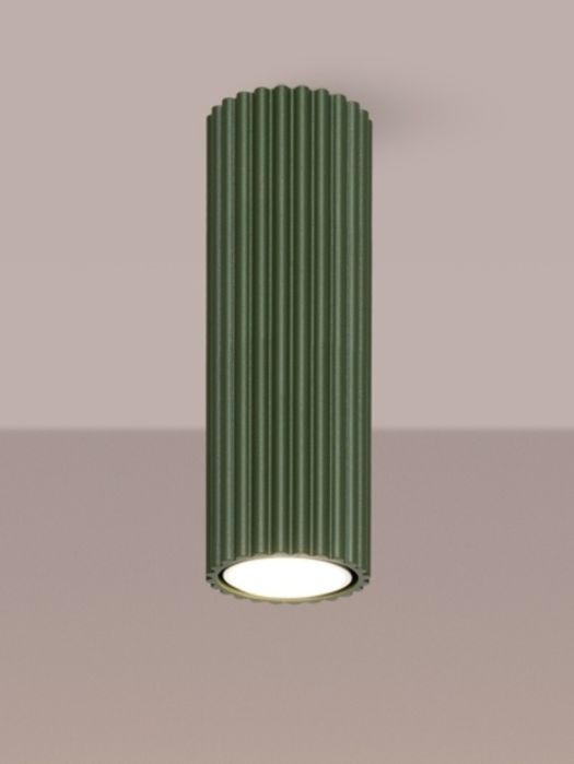 Sollux Lighting Plafon tuba KARBON 20 zielony oliwkowy