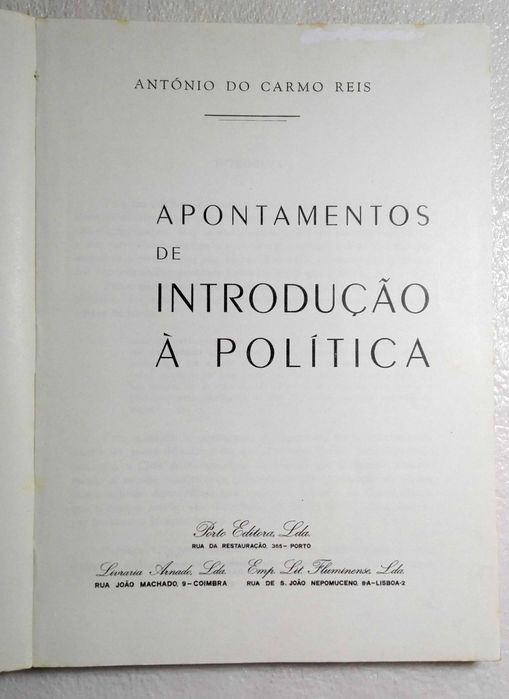 Livro Apontamentos de Introdução á Politica