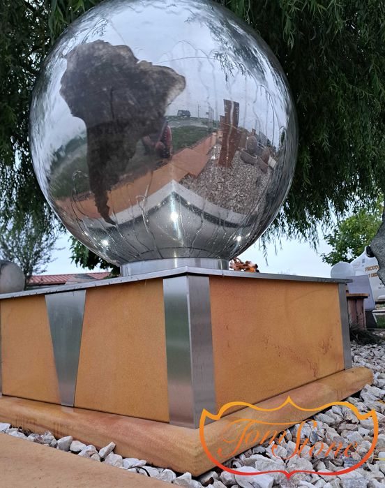 FONTANNA OGRODOWA Fontanna tarasowa Kula ze stali nierdzewnej GLOBUS