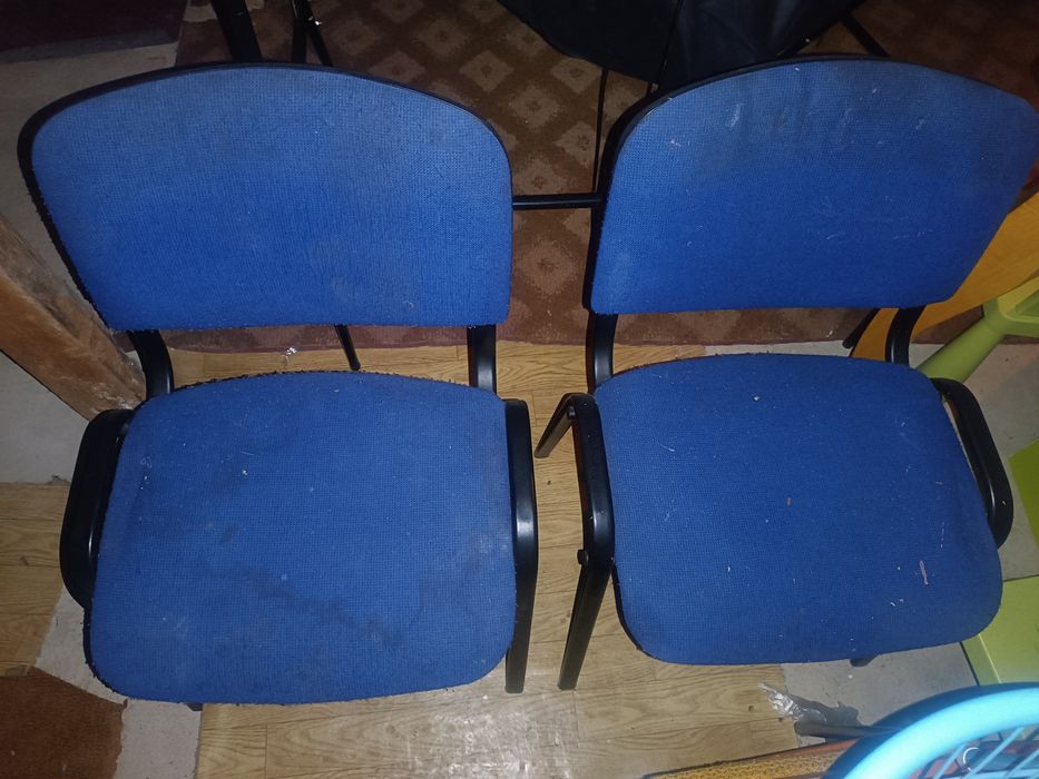 Krzesła tapicerowane niebieskie 2 sztuki