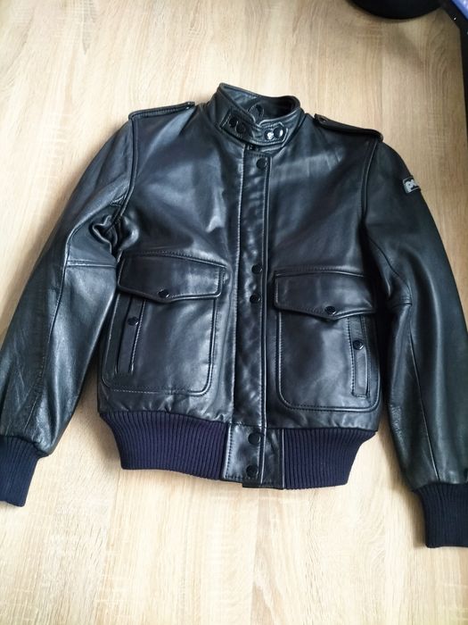 Шкіряна куртка ECHTES LEDER мото косуха пілот бомпер