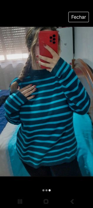 Camisola às riscas azuis tamanho M