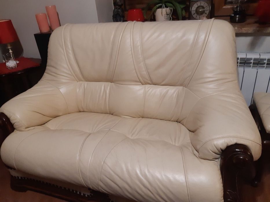 Komplet wypoczynkowy 3 2 1 skóra