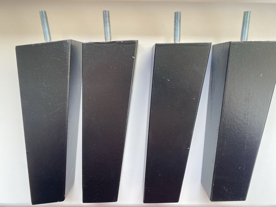 4 sztuki wkręcane drewniane nóżki nogi 17cm czarne