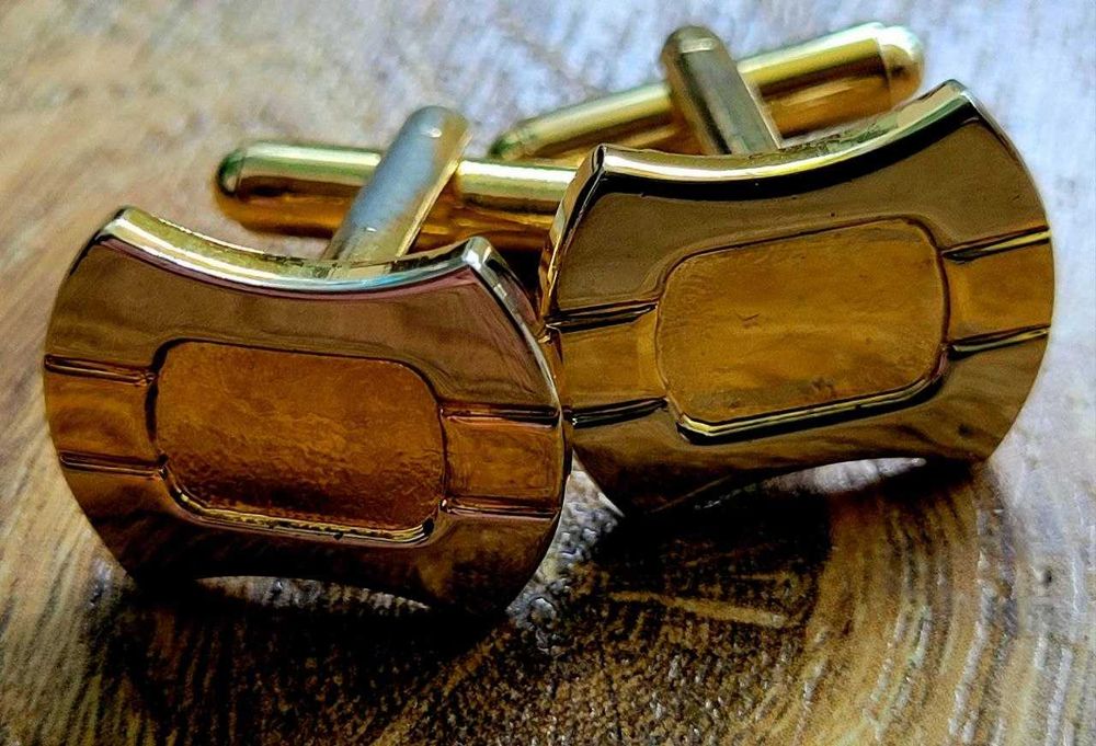 Вінтажні запонки позолота СРСР, стильні чоловічі, ретро аксесуар