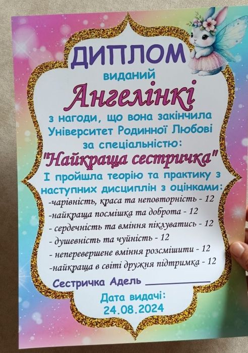 Дипломи для гостей, дипломи для хрещених батьків