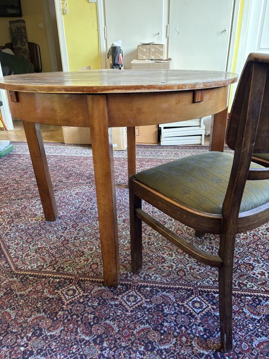 Stół i 4 krzesła - PRL vintage