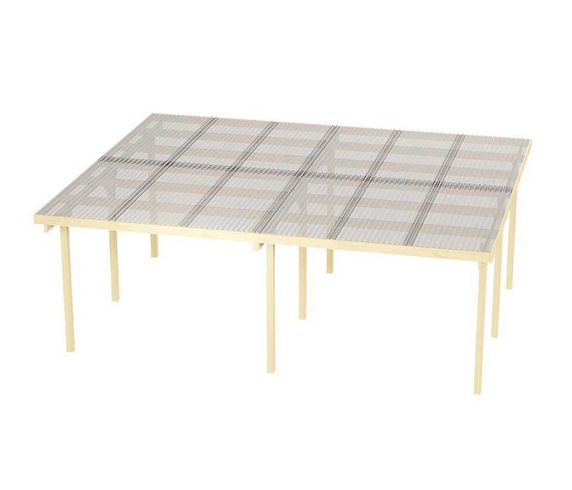 Wiata garażowa Granit II 600x500cm Słupek 210cm + poliwęglan bezbarwny