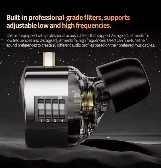 KZ Castor Improved Bass Version Black Etui Gratis