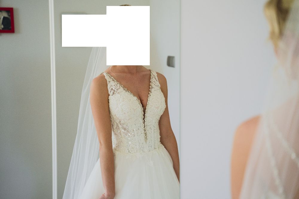 Suknia Ślubna Maxima REWELACYJNA 34-36 Xs-S nowa