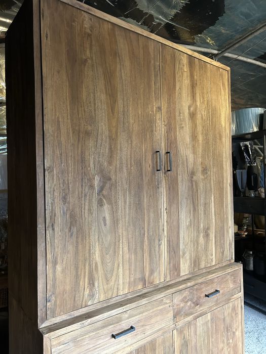 Szafa TEAK lite drewno loft rustykalna regał bufet biblioteka