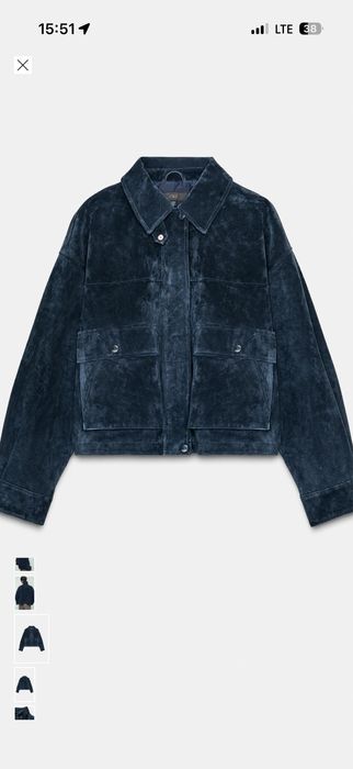 Синя замшева куртка Zara 3046/433/401