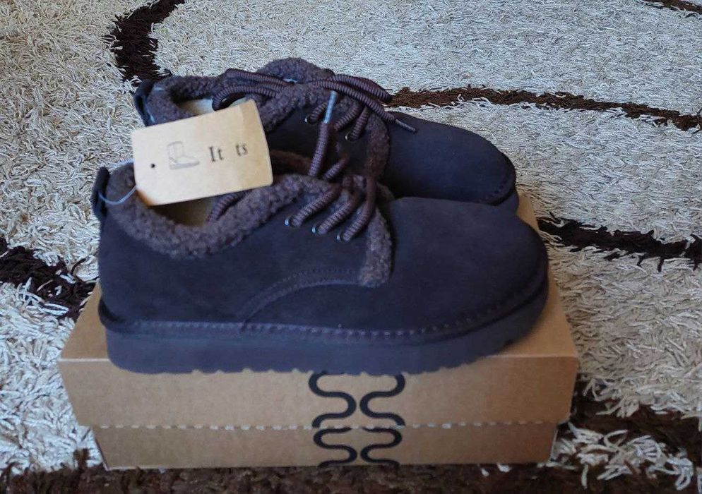 Угги женские замшевые на меху с этикеткой