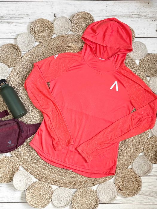 ADIDAS Damska cienka bluza do biegania z kapturem Climalite treningowa