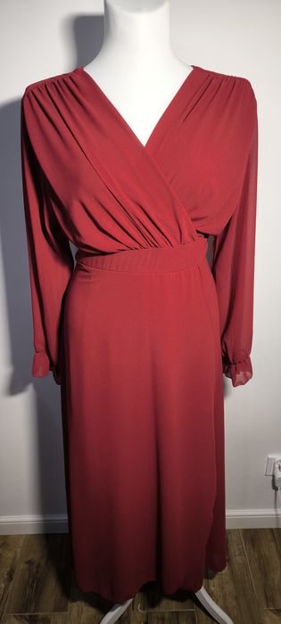 Nowa sukienka bordową długa włoska xl-3xl