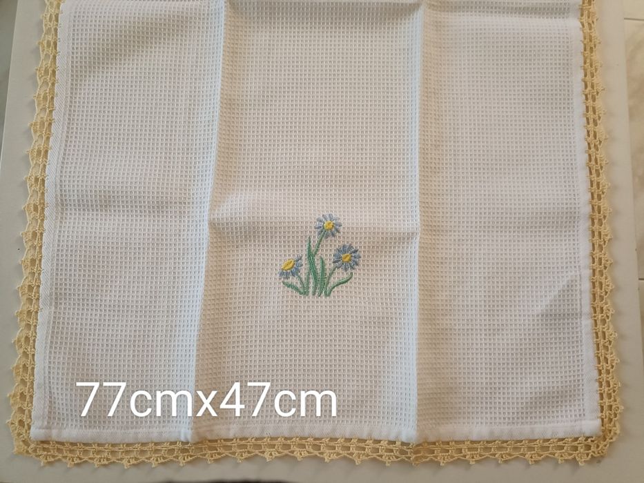 Pano de cozinha com crochet