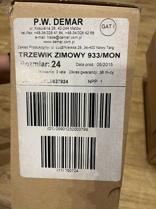 Trzewiki zimowe wzór 933/MON rozm. 24