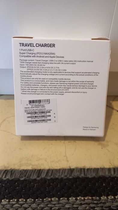 NOWA Ładowarka Samsung 25W PD Fast Charging + Kabel USB-C