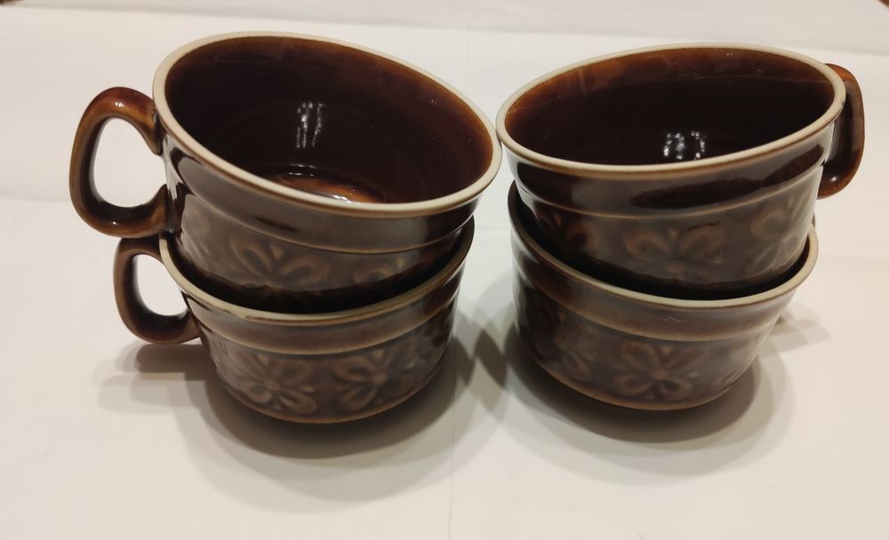 Filiżanki kokardki porcelit Pruszków 4 sztuki