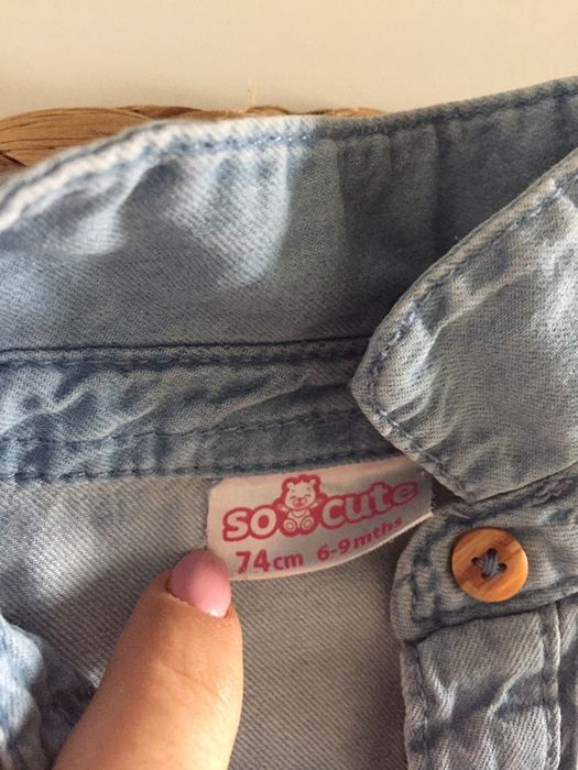 Koszula z haftem w kwiatki r. 74