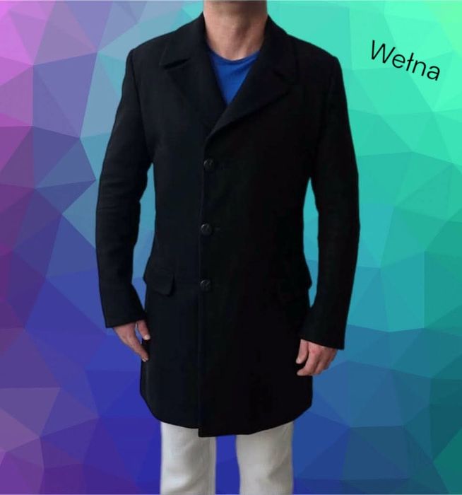 Karl Lagerfeld płaszcz wełnieny męski M/L