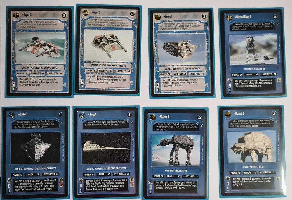 Hoth Star Wars CCG Decipher SWCCG SW Karty kolekcjonerskie Cały Set