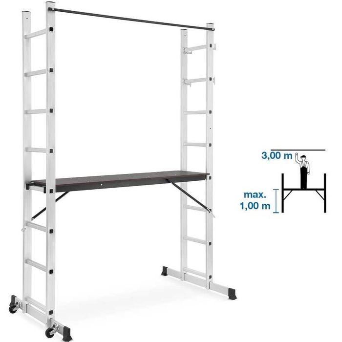 RUSZTOWANIE aluminiowe z podestem 2 x 8 WIELOFUNKCYJNE - PROMOCJA !