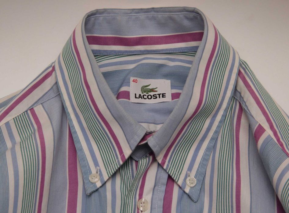 Lacoste L-XL 40 рубашка длинный рукав хлопок