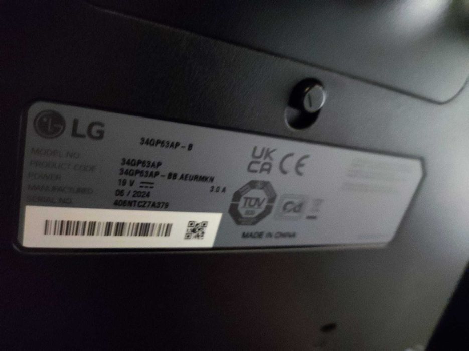 Monitor LG 34" Ultrawide Curvo 5ms QHD 160Hz VA 34GP63A-B