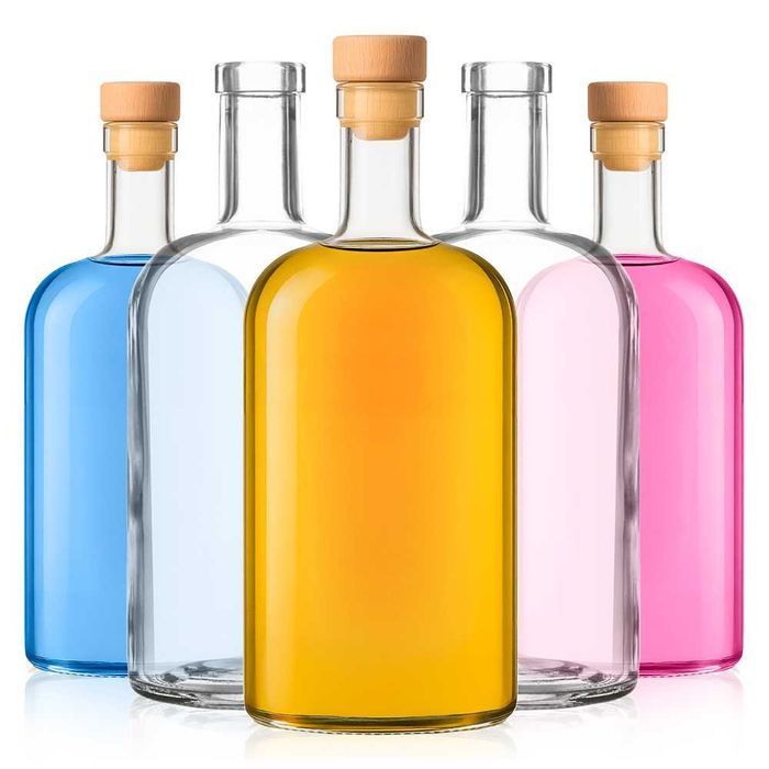 5x Butelki na nalewki TADEK 700 ml z GRUBEGO SZKŁA I KORKAMI