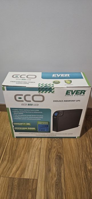 Zasilacz awaryjny UPS Ever 800 Eco LCD