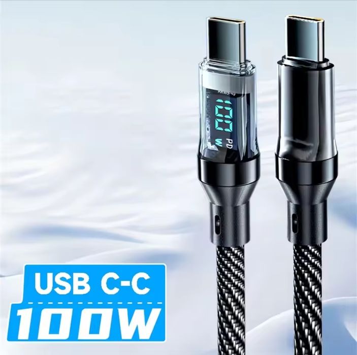 Кабель з дисплеєм type-c type-c usb type-c 60-100-120w