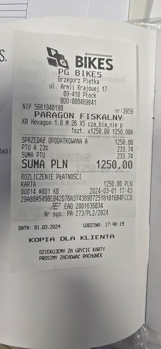 Rower Kross Hexagon 1.0 rama XS/ koła 26"