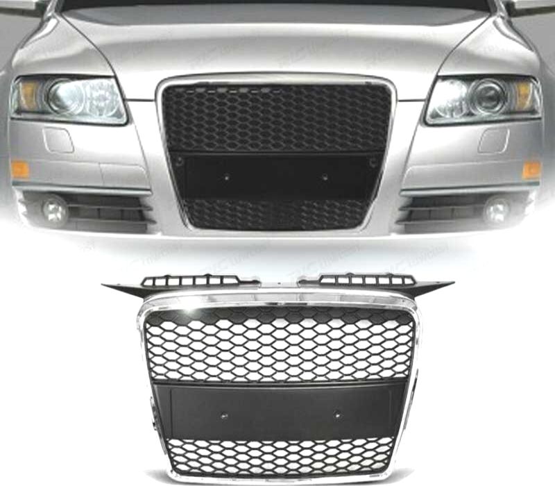 GRELHA AUDI A3 8P 8PA 05-08 LOOK RS CROMADO PRETO