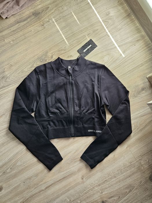 Gym glamour Bluza bezszwowa rozpinana black nowa S