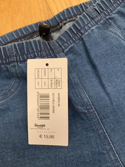 Spodnie Jeans Hello Kitty Nowe 3/4 Lata