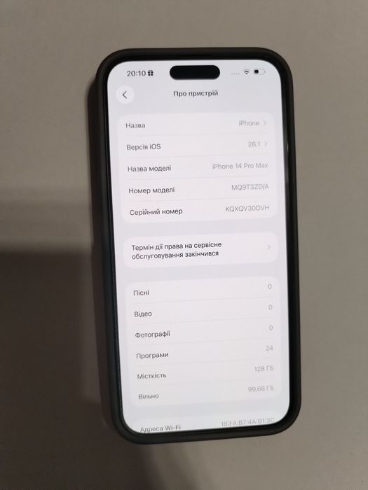 Iphone 14 pro max 128 фізична сім