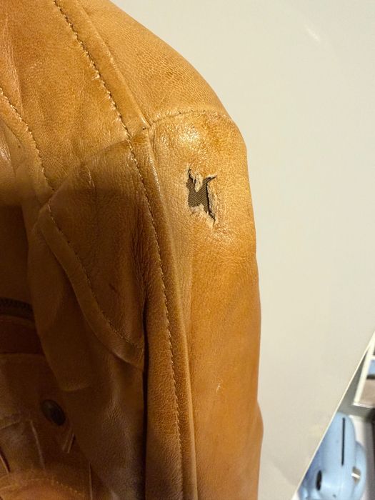 Zara Basic - Kurtka skórzana damska S camel