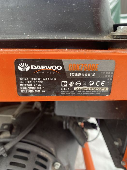Генератор Daewoo GDK7500E