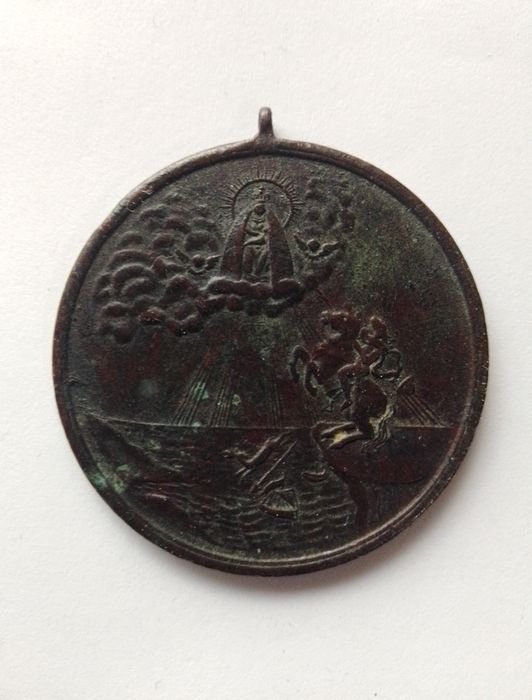 Medalha Cobre 1905 Rara recordação da Praia da Nazareth