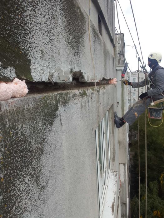 Висотні роботи, альпіністи, высотные работи,  утепление ремонт швов