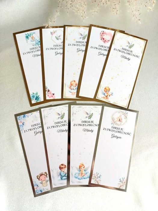 Bileciki do czekoladek Merci podziękowanie dla gości