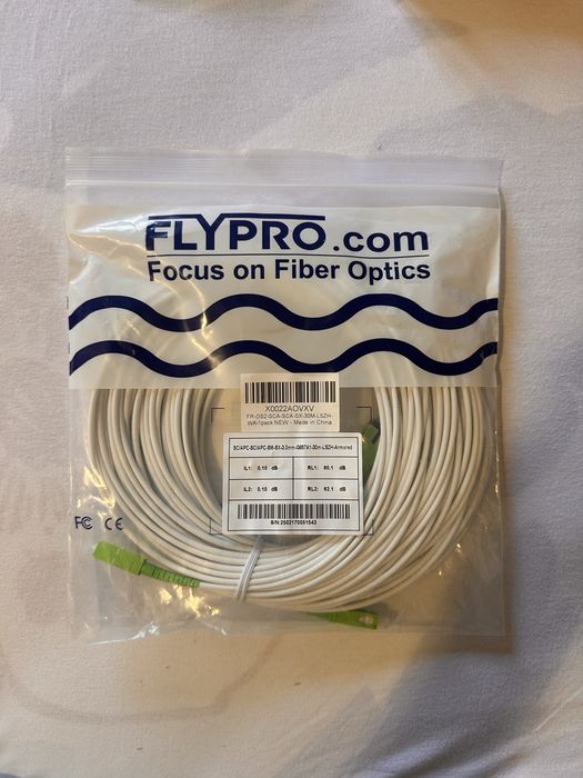 Cabo Fibra Óptica FLYPRO 30m SC/APC-SC/APC Blindado Novo