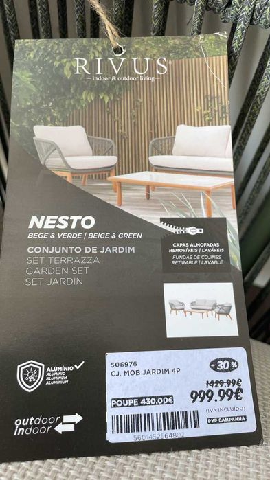 MESA DE CENTRO RIVUS NESTO | Novo / Sem Uso | Interior & Exterior (Tampo Cerâmica)
