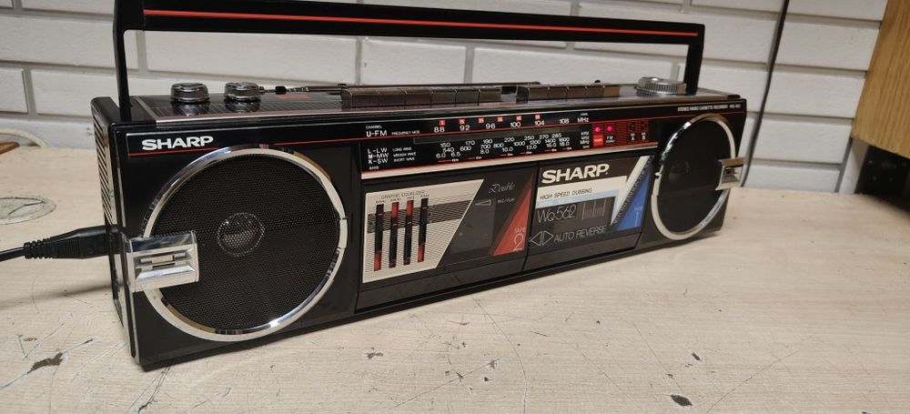 Radiomagnetofon BOOMBOX SHARP WQ-562. Idealny stan