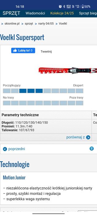Narty Voelkl Supersport Jr  140cm