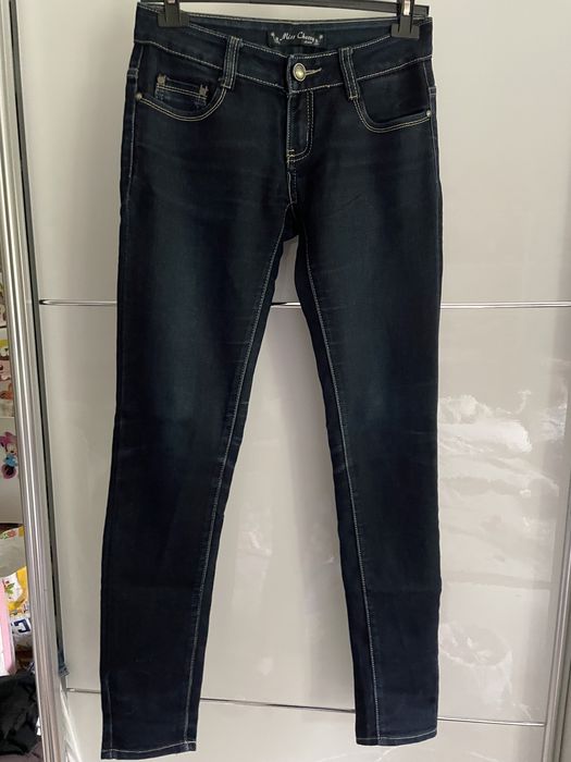 Jeansy rurki granatowe