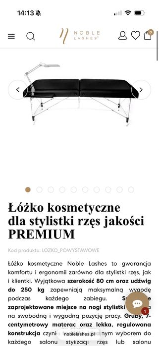 Profesjonalne łóżko do przedłużania rzęs